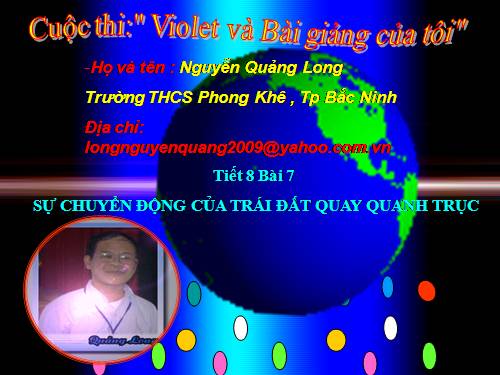 Bài 7. Sự vận động tự quay quanh trục của Trái Đất và các hệ quả