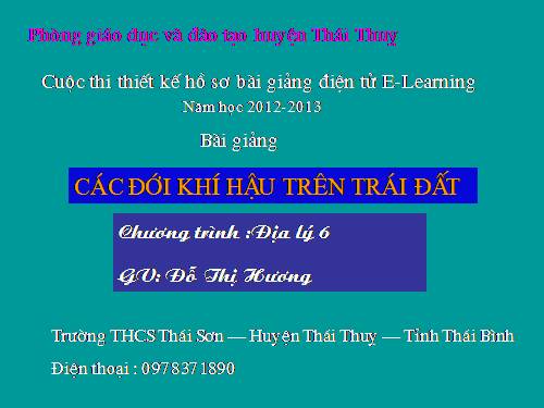 Bài 22. Các đới khí hậu trên Trái Đất