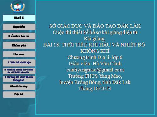 Bài 18. Thời tiết, khí hậu và nhiệt độ không khí