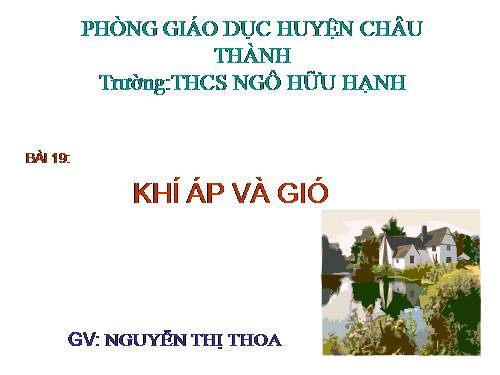 Bài 19. Khí áp và gió trên Trái Đất
