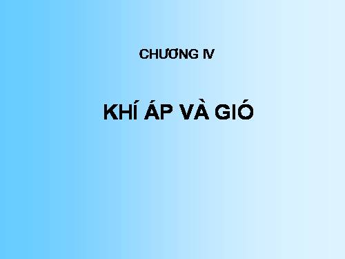 Bài 19. Khí áp và gió trên Trái Đất