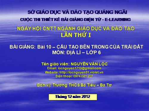 Bài 10. Cấu tạo bên trong của Trái Đất