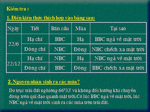 Bài 9. Hiện tượng ngày, đêm dài ngắn theo mùa