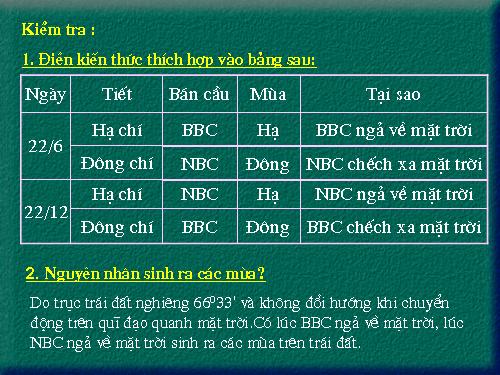 Bài 9. Hiện tượng ngày, đêm dài ngắn theo mùa
