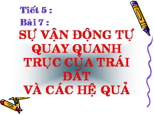 Bài 7. Sự vận động tự quay quanh trục của Trái Đất và các hệ quả