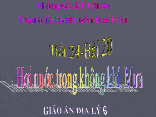 Bài 20. Hơi nước trong không khí. Mưa