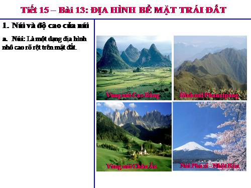 Bài 13. Địa hình bề mặt Trái Đất