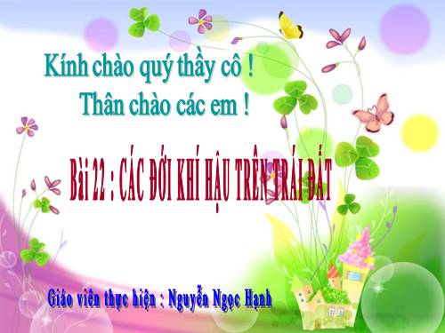 Bài 22. Các đới khí hậu trên Trái Đất