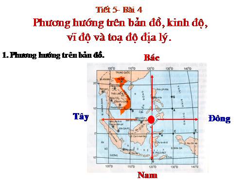 Bài 4. Phương hướng trên bản đồ. Kinh độ, vĩ độ và tọa độ địa lí