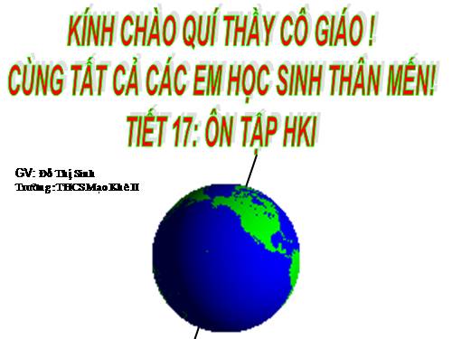 Tiết 17: Ôn tập học kì 1 - Đ. Sinh