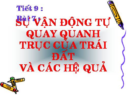 Bài 7. Sự vận động tự quay quanh trục của Trái Đất và các hệ quả