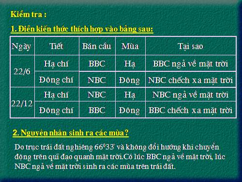 Bài 9. Hiện tượng ngày, đêm dài ngắn theo mùa