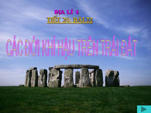 Bài 22. Các đới khí hậu trên Trái Đất