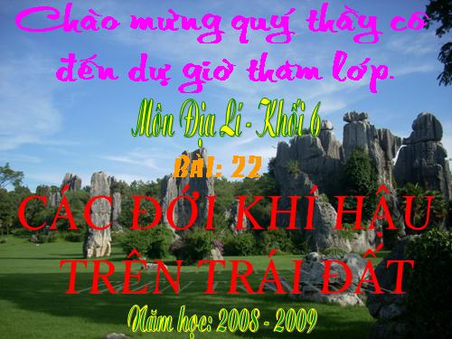 Bài 22. Các đới khí hậu trên Trái Đất