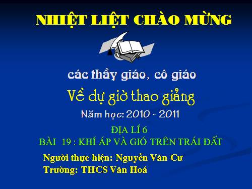 Bài 19. Khí áp và gió trên Trái Đất