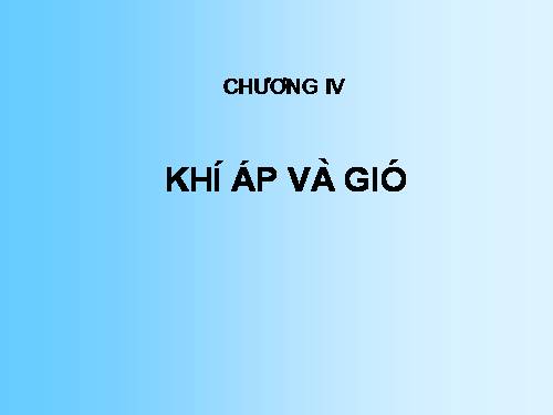 Bài 19. Khí áp và gió trên Trái Đất