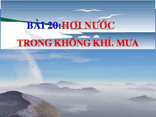 Bài 20. Hơi nước trong không khí. Mưa