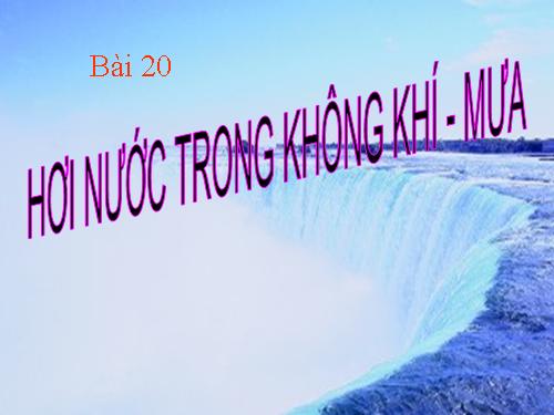Bài 20. Hơi nước trong không khí. Mưa