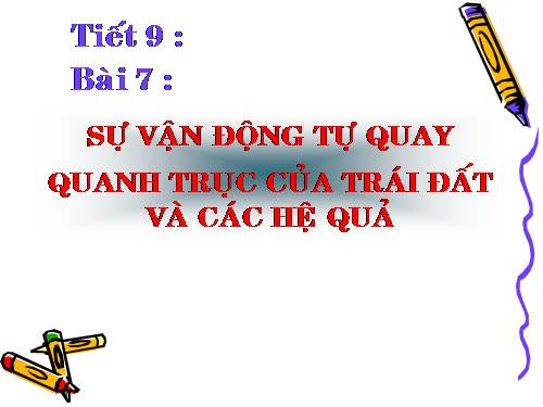 Bài 7. Sự vận động tự quay quanh trục của Trái Đất và các hệ quả