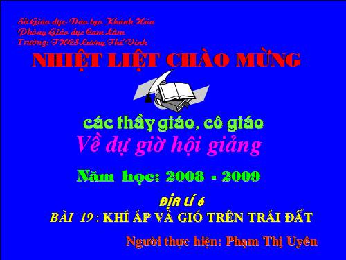 Bài 19. Khí áp và gió trên Trái Đất