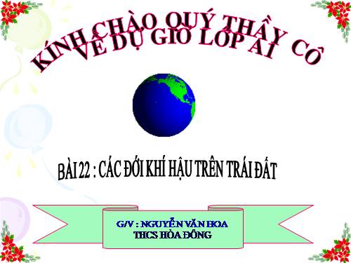 Bài 22. Các đới khí hậu trên Trái Đất