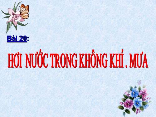 Bài 20. Hơi nước trong không khí. Mưa