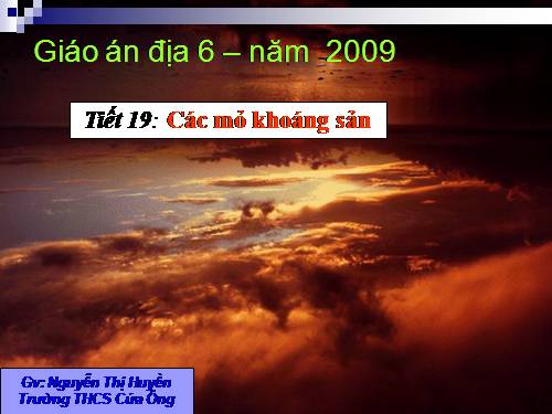 Bài 15. Các mỏ khoáng sản