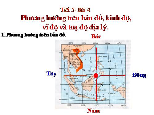 Bài 4. Phương hướng trên bản đồ. Kinh độ, vĩ độ và tọa độ địa lí