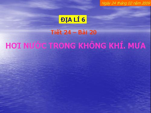 Bài 20. Hơi nước trong không khí. Mưa