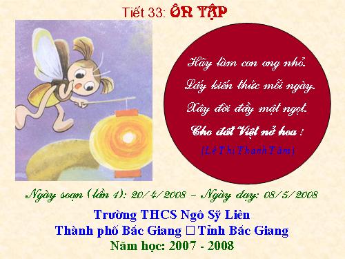 Tiết 33. Ôn tập