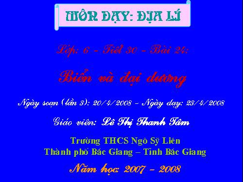 Bài 24. Biển và đại dương