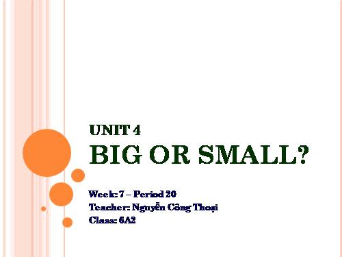 Unit 4. Big or small?