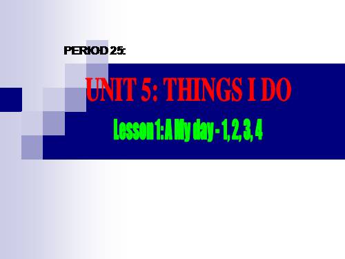 Unit 5. Things I do