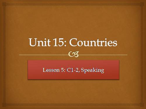 Unit 15. Countries