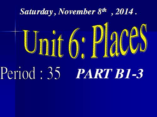 Unit 6. Places