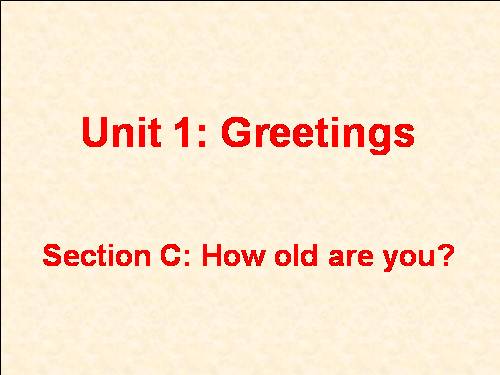 Unit 1. Greetings