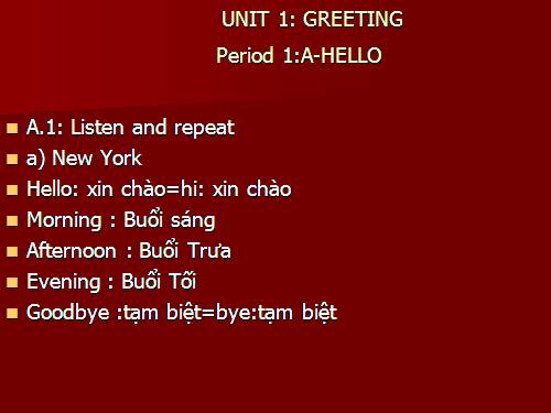 Unit 1. Greetings