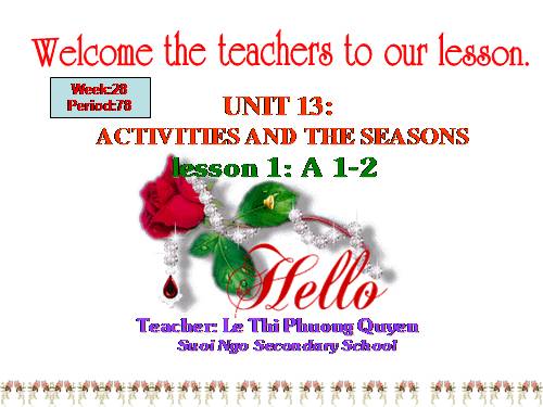 Unit 13. Activities and the seasons