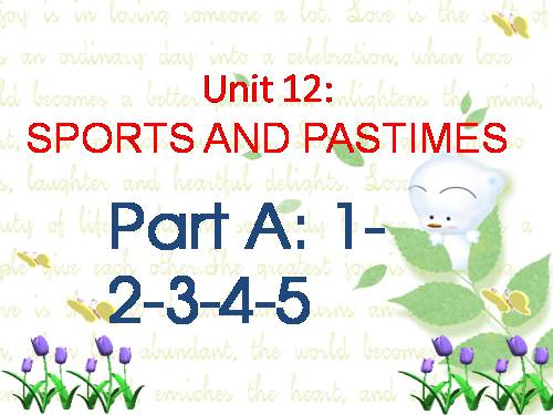 Unit 12. Sports and pastimes