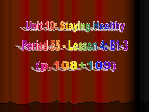 Unit 10. Staying healthy