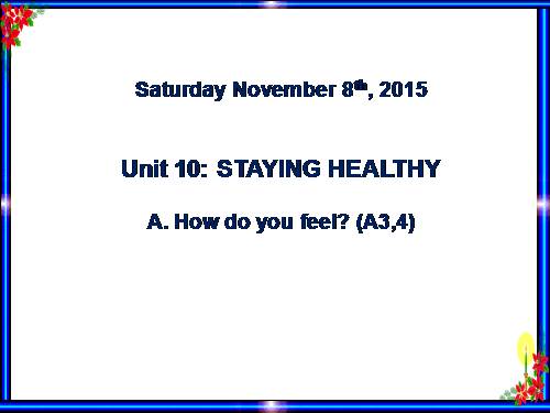 Unit 10. Staying healthy