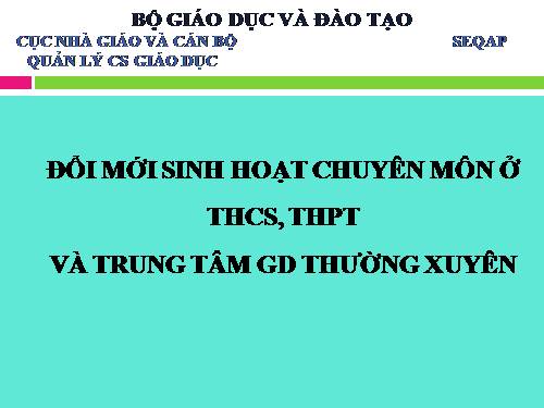 ĐỔI MỚI SINH HOẠT TỔ CM