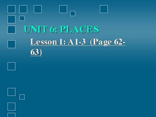 Unit 6. Places