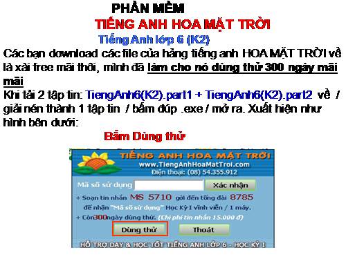 Tiếng Anh lớp 6 (K2) part2