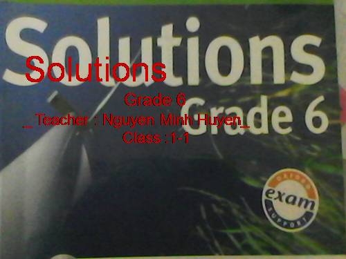 Solution grade 6 period 2 unit I