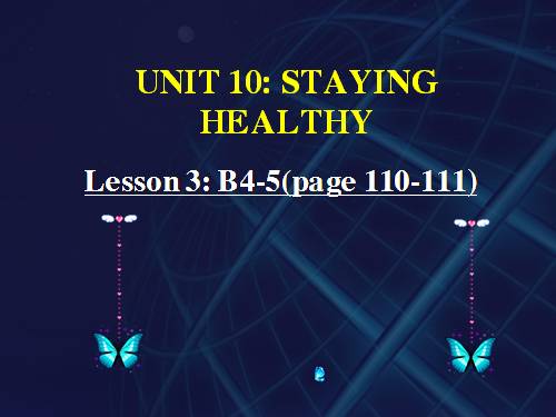 Unit 10. Staying healthy