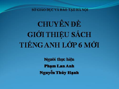 chuyen de tieng anh lop 6 moi