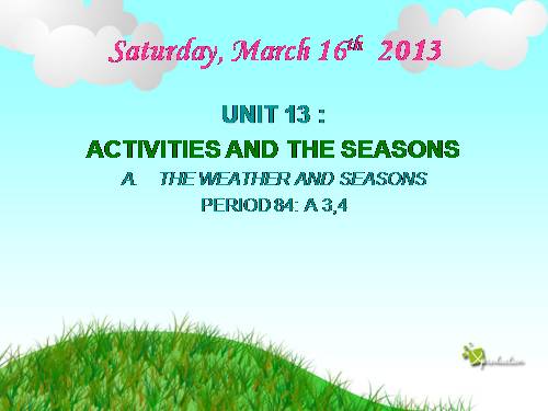 Unit 13. Activities and the seasons