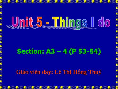 Unit 5. Things I do