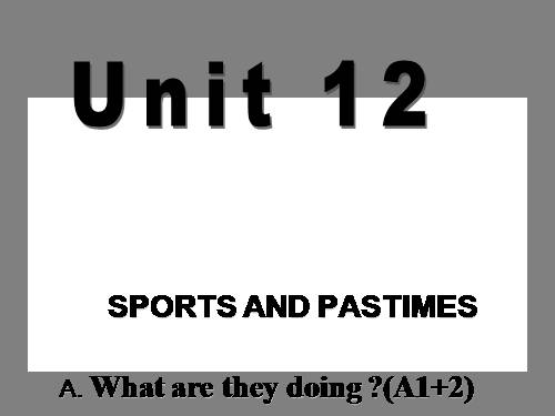 Unit 12. Sports and pastimes